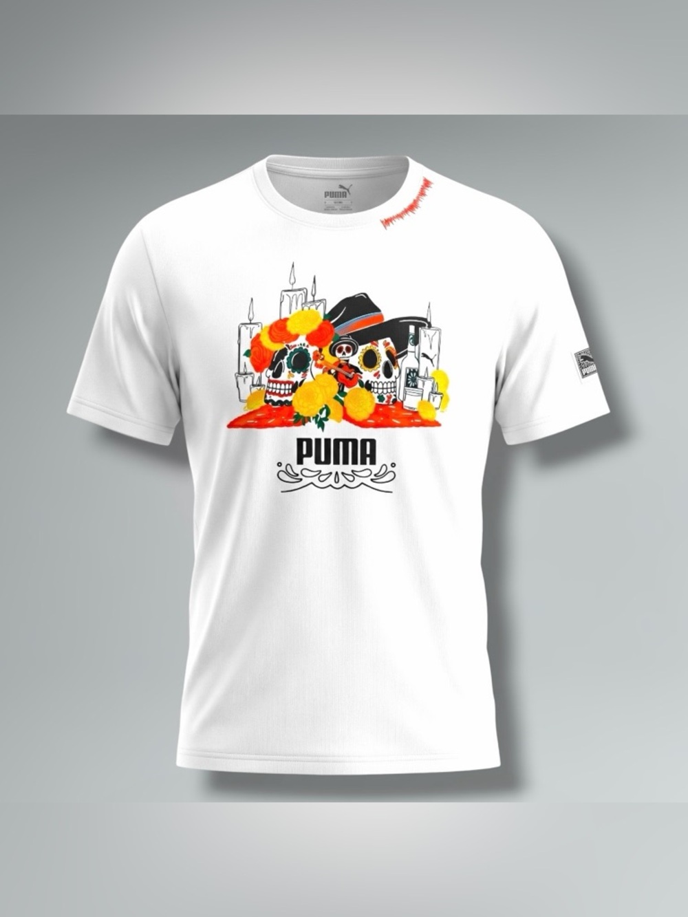 PUMA Classics Limited Edition T-Shirt: Dia de Muertos (White-LARGE)